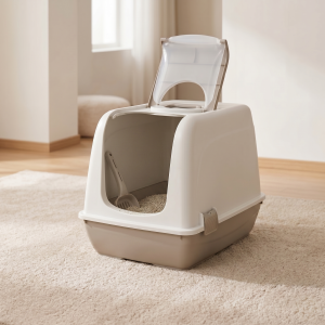 Katzenklo Katzentoilette Haubentoilette mit Schaufel Schwingtür ECO Grau