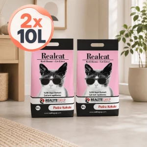Katzenstreu -Bentonit Babypuder Duftende klumpende Realcat 2 x 10 L