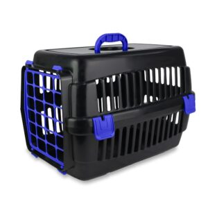 Katzen Transportbox  52 x 32 x 32 cm  Schwarz / Blau