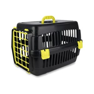 Katzen Transportbox  52 x 32 x 32 cm  Schwarz /  Gelb